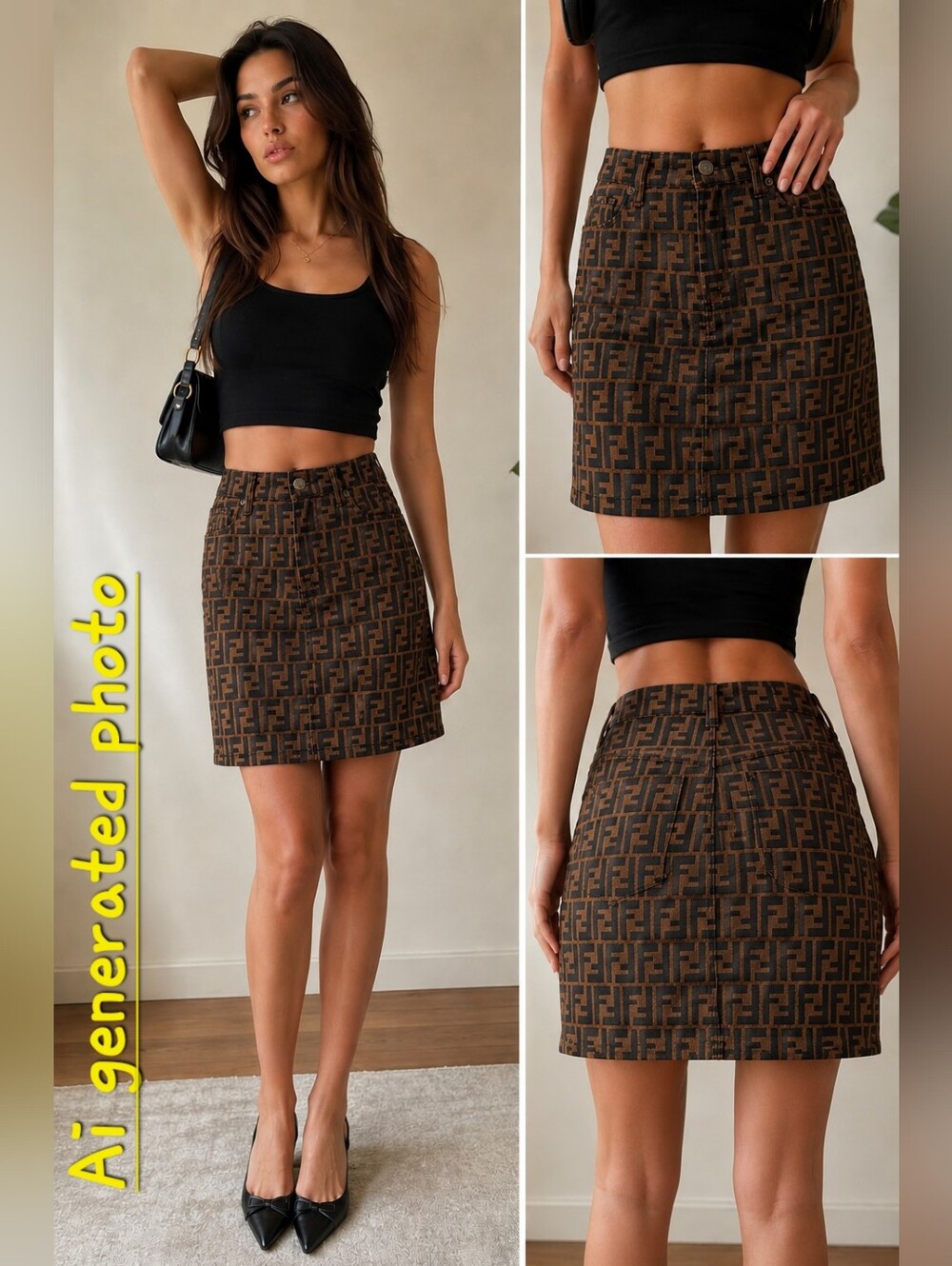 Vintage Fendi Zucca Monogram Mini Skirt / Shorts – Made in Italy